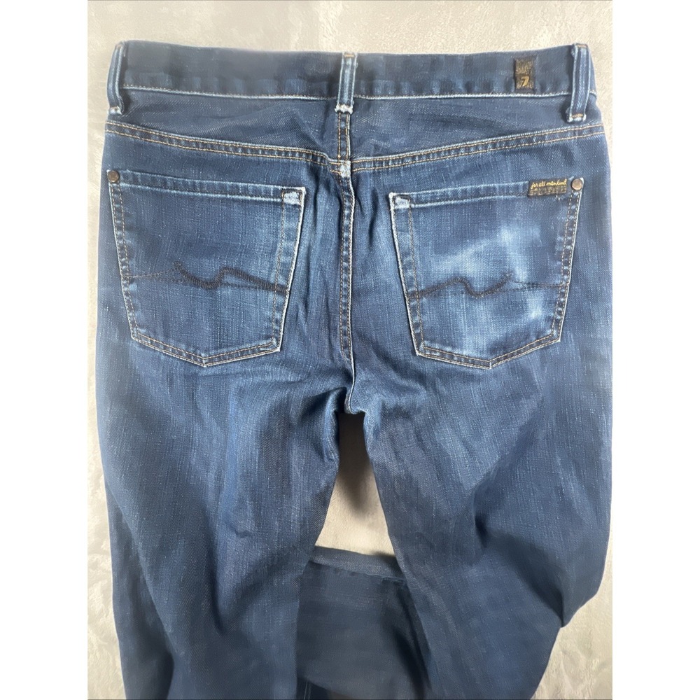 7 For All Mankind Jean Men Distressed 32x32Blue Slimmy Straight Leg Denim Casual